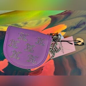 NWT Juicy Couture Lavender Coin Pouch with Rhinestones & Small Mirror